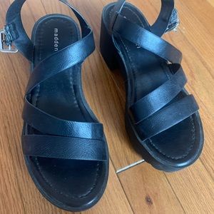 Madden Girl Black Platform Sandals